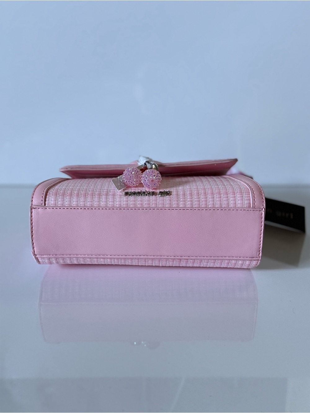 Madden Girl Ballet Pink Top Handle Crossbody Bag NWT | Cherry Charm - Picture 7 of 9